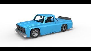 3D printable vintage NASCAR race truck Scale 1:25 3D model view