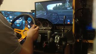 Logitech G920 Custom Bmw 318Ti Drifting Live For Speed And E Brake + E36 Cluster Test