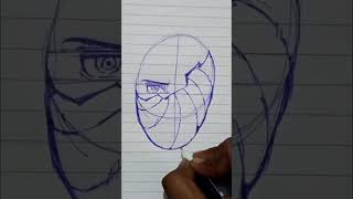 Quick sketch of obito (fanart) #narutoshippuden #like and #subscribe