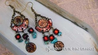 How to make Stamped Friendly Plastic Boho Style Earrings