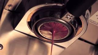 Coffee Clip -- Espresso Extraction Closeup (machine extracting)