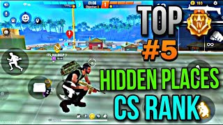 TOP 5 HIDDEN PLACES FOR CS RANK 🤫|| Top 5Hidden Places  Bermuda Map | without friends & gloowall