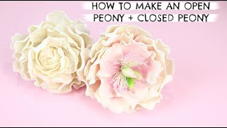 How To Make a Gumpaste Peony Open + Closed Peony - Collaboration with Wedding Cakes For You!