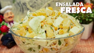 Ensalada Fresca y Saludable Receta Rápida y Fácil/¿Cómo Hacer una Ensalada Fresca  en 10 Minutos?