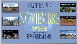 EFEMERIDES ASTRONOMICAS NOVIEMBRE 2016. HEMISFERIO SUR