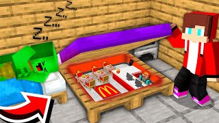 JJ Found a New SECRET Restaurant In the BED in Minecraft – Maizen?