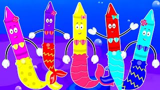 Five Little Mermaids, Numbers Song and Nursery Rhymes for Kids