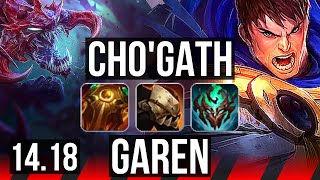 CHO'GATH vs GAREN (TOP) | 14/1/5, Legendary, 800+ games | EUW Diamond | 14.18