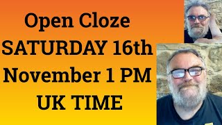 Livestream English Class for C2 and C1 - Open Cloze SATURDAY 16th November 1 PM UK TIME