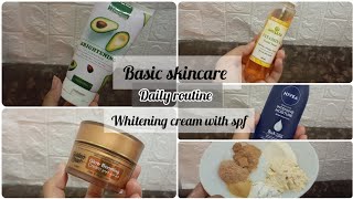 simple daily skincare routine simple and basic products for whitening in winter ❄️ for beginners