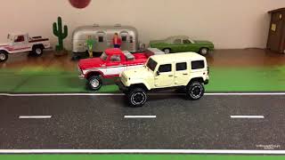 1/64 Jeep Wrangler JKU and Greenlight Corvettes