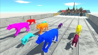 Race to eat Big Neon Cats - Animal Revolt Battle Simulator