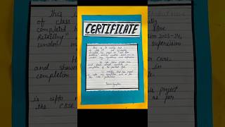 Certificate | Certificate page making Tutorial #certificate #handsskills #ytshorts #shorts