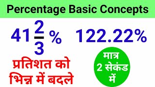 प्रतिशत को भिन्न में कैसे बदले | Percent to Fraction | प्रतिशत कैसे निकालते हैं #percentage #प्रतिशत