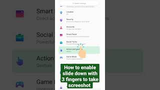 How to enable slide down with three fingers to take screeshot in mobile | #shorts #viral #ytshorts