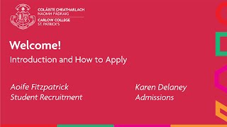 CAO Choices Open Evening | Welcome & Admissions Talk | Carlow College, St. Patrick's