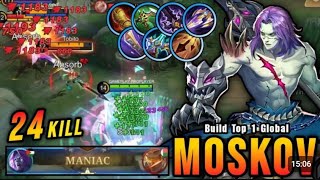 AUTO SAVAGE!! 26 Kills Moskov Maximum Critical Build is Broken!! - Build Top 1 Global Moskov - MLBB