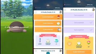 Speedrunning " A Muddy Buddy" Special Community Day Research in Pokemon Go