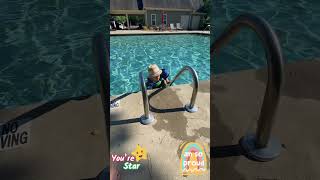 Baby Learning Videos | Little Finn’s First Swim: From Scared to Smiles #shorts