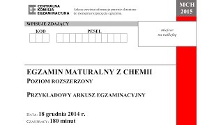 Matura Chemia - grudzień 2014 - nowa podstawa - CKE