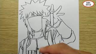 VERY EASY, how to draw minato , manga naruto from japan / quick sketch minato