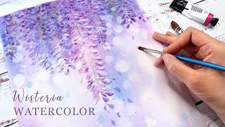 How To Paint Dreamy Wisteria Flowers In Watercolor