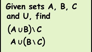 Set Operations, Including  Difference