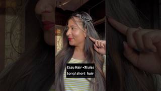 Simple hairstyle for long hair / short hair |step by step hairstyles #simplehairstyle #easyhairstyle