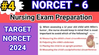 AIIMS/NORCET 2024 | Nursing Officer Exam Preparation | Multiple Choice Question Series-4 | NORCET-6