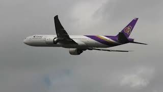 Thai Airways Boeing 777-3AL(ER) HS-TKP takeoff at Zurich Airport