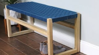 How to Build Wooden Bench with Woven Fabric Seat