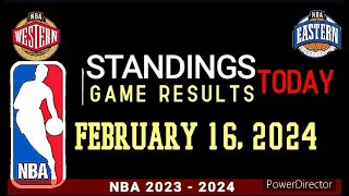 NBA Standings as of today FEBRUARY 15, 2024 | Game Result|  #nba #standings #games #results