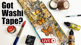 BUILD LAYERS for Mixed Media with WASHI TAPE | Livestream