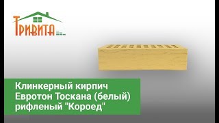 Клинкерный кирпич Евротон Тоскана белый рифленый "Короед"