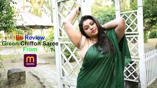 Eti Review Green Chiffon Saree From Meesho || Eti Debnath || Girlfriend