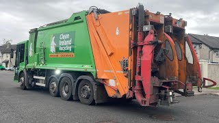 *BIN FALLS IN* Clean Ireland Recycling Mercedes Econic with Dennis Eagle 50/50 split with food pod