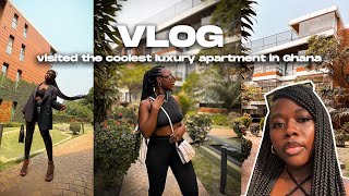 ACCRA VLOG | VISITED A BEAUTIFUL LUXURY APARTMENT IN GHANA  | GETTING NEW BRAIDS | CONTENT CREATION