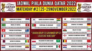 Jadwal Piala Dunia Matchday ke 2 - Portugal vs Uruguay - Brazil vs Swiss - Ekuador vs Senegal