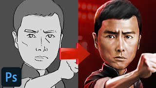 B&W to Color | Photoshop Painting | Ip man