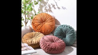 Round Pumpkin Throw Pillow Velvet