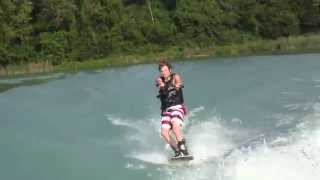 Grayson at Tri Lakes wake boarding camp