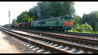 BCh 2TE10U-0082 with train (nice 10Д100М2 engine sound)