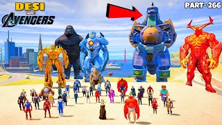 DESI Avengers Attacked by Space Mechagodzilla in GTA 5 | GTA V GAMEPLAY #266