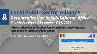 Décentralisation et localisation en Afrique subsaharienne: Guinée (Carlos Barry)