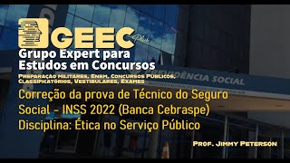 Correção da prova do concurso Cebraspe INSS 2022 (gabarito extraoficial) - Ética no Serviço Público