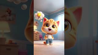 The cute little orange cat really wants to play games, but his parents...😱😂 #cute #socutekitty #ai