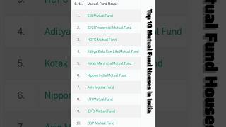 Top 10 Mutual Fund Houses in India