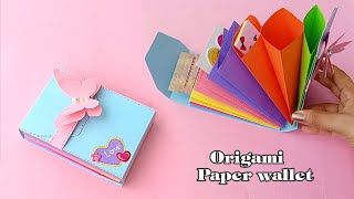 Origami Paper wallet Tutorial  ||  How To Make Paper Gift Bag || School hacks