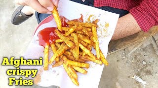 Afghani French fries | Non Stop Man Selling Crispy French fries Street Food Multan