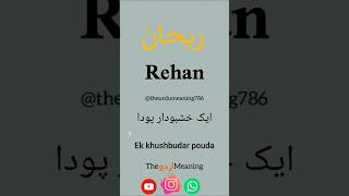 Rehan name meaning| Rehan naam ka matlab | ialamic baby name #name #status #hindi #urdu #vidio